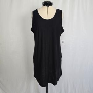 U.S. Apparel Tank Dress Women's S Black Swim Coverup Pockets NWT